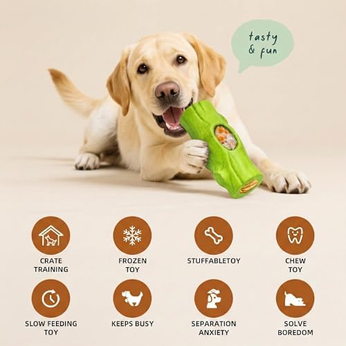 2 Pack Dog Toys for Aggressive Chewers Green & Brown