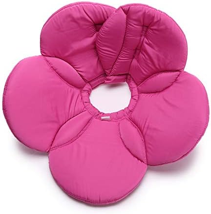 Dog Cone E-Collar Flower Soft Elizabethan Waterproof Grooming Recovery Protective Adjustable Collar for Puppy Small Medium Dogs (S Neck:9-11in, Purple)