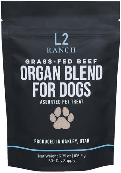 100% Grass-Fed Beef Organ Blend for Dogs 60-Day Supply | Sourced from Family-Owned Ranch in Utah | Best Dog Organ Supplement | Beef Kidney Great for Training & Treats | for All Breeds