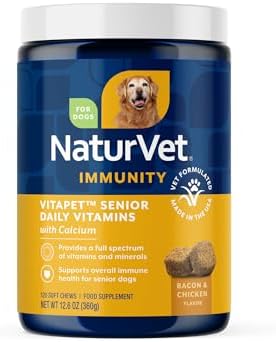 NaturVet VitaPet Senior Daily Vitamin Dog Supplements - 120 Ct