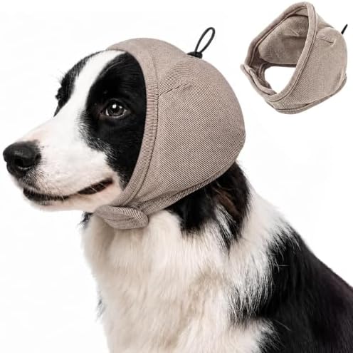 Thick Padded Noise-Reducing Dog Ear Muffs, Anti-Anxiety Calming Ear Hoodie