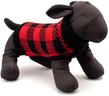 THE WORTHY DOG Sleeveless Pullover Pet Sweater, for Small Dogs, Buffalo