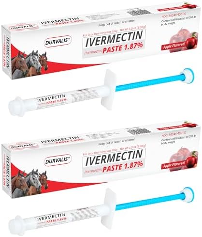 Ivermectin Horse Paste 1.87% Dewormer, 6.08g Syringe (2 Pack)