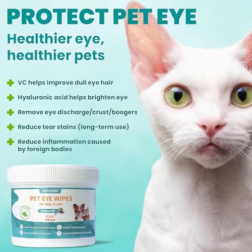 MEDUWEDU Eye & Face Care Kit – Coconut Scented Eye Wipes + Cotton Swabs for Dogs & Cats