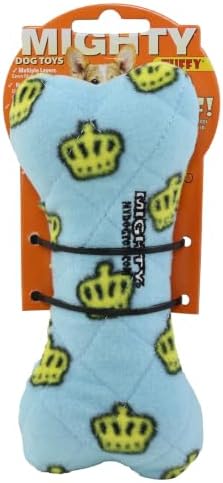 MIGHTY Tuffy 2 Pack Bone Dog Toy: Ultra Durable Plush Toy with Multiple Layers & Reinforced Seams, Washable and Floats, Vinyl Bone & Fleece