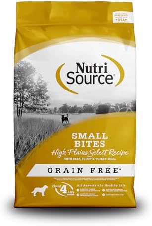 NutriSource Grain Free High Plains Select Small Bite Dog Food, 12lb