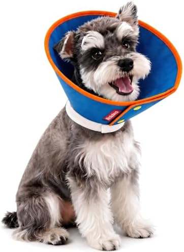 Soft Dog Cone Collar for Dogs & Cats, Adjustable Elizabethan Recovery Collar, Lightweight EPE Material, Post-Surgery Wound Protection (Blue, M)