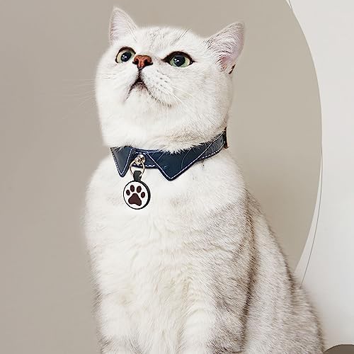 QR Code Cat Tag, Modifiable Pet Online Profile, Multiple Emergency Contact, Scannable QR Code, Instant Location Email Alert (Medium to Large Breeds - 1.25", Black & Blue & Rose & Purple)