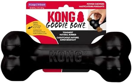 KONG Extreme Goodie Bone, Natural Rubber, Black, for Extra Large Dogs