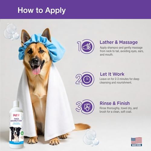 Natural Dog Shampoo for Thick Coats, 16 Fl Oz