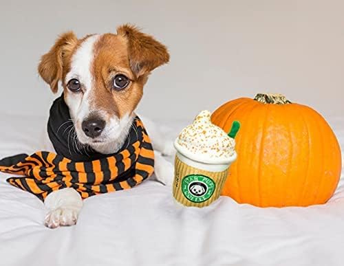 Nestpark Parody Star Pups Coffee Dog Toy Pup'kin Spice Latte - Funny Plush Squeaky Crinkle Dog Toys for Medium, Small and Large for Dog Birthday