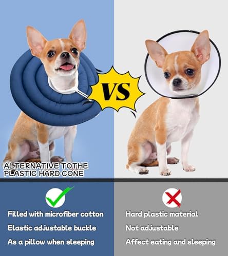 Soft Dog Cones, Recovery Dog Donut Collar After Surgery- Cone of Shame Alternative, Pet Elizabethan E-Collar Anti-Bite Lick Wound Healing Adjustable for Small Large Medium Dogs, 2XL
