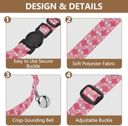 Gingham Checkered Cat Collars 2 Pack Collar for Puppy Adjustable 10.6 to 17.1 Inches