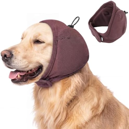 Thick Padded Noise-Reducing Dog Ear Muffs, Anti-Anxiety Calming Ear Hoodie