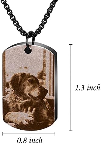 Fanery Sue Pet Ashes Necklace for Dog Cat, Custom Photo & Text