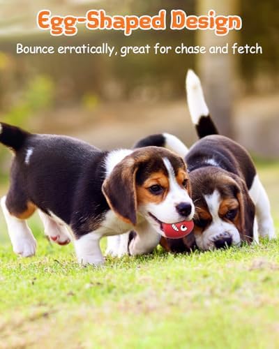 Squeaky Dog Toys, Soft Puppy Egg Balls, Funny Interactive Squeak Pet Chew Toy, [5 Pack] Fetch Play Balls Toy for Puppies Small Medium Breeds, 2.6"*1.8"