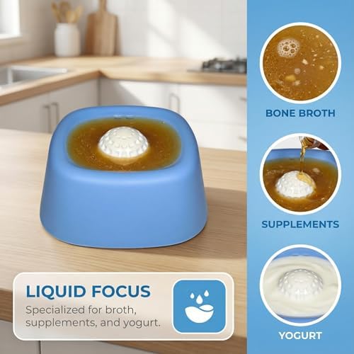 YCD-incerda Slow Feeder Lick Bowl with Rolling Ball (1,Blue)