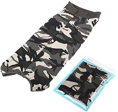 Dog Recovery Suit Abdominal Wound Puppy Surgical Clothes Post-Operative Vest Pet After Surgery Wear Substitute E-Collar & Cone(L, Camouflage)