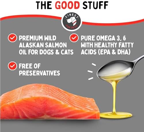 Wild Alaskan Omega-3 Blend Pollock + Salmon Oil for Dogs & Cats (32oz). 100% Pure Fish Oil Supplement with EPA & DHA for Joints, Skin & Coat, Itching, Shedding, Immune & Heart. Tasty & Easy to Give.