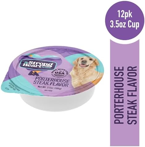 A Strong Heart Porterhouse Steak Flavor Dog Food Cups, 3.5oz, 12-Pk