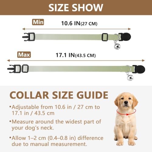 Cyan Blue Gradient Breakaway Cat Collars with Bell 2 Pack Kitten Collars Adjustable 10.6 to 17.1 Inches
