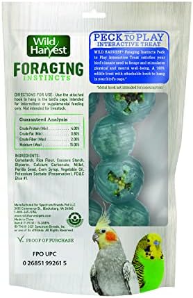 Wild Harvest Foraging Instincts Peck n’ Play Interactive Treat, 2 Ounce, for Small Birds (Pack of 2)
