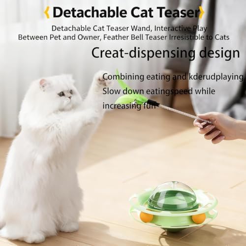 Interactive Cat Toy Puzzle Feeder Slow Feeder Treat Dispenser Toy (yellow)
