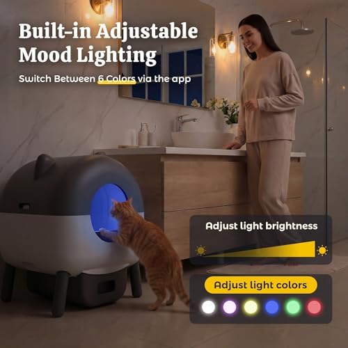 WARCAT Self-Cleaning Litter Box – APP Control, Sensors, Grey