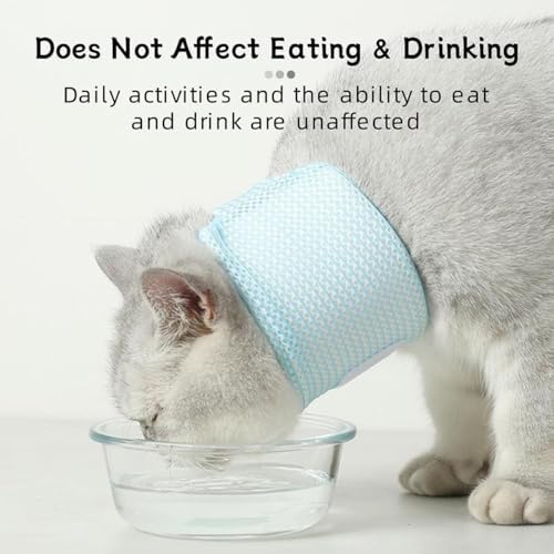 Cat Neck Brace Cover - Breathable Elizabethan Collar for Post-Surgery Recovery Anti-Lick Wound Adjustable Protective Cervical Cone for Small Medium Large Dogs Cats (Neck Girth 7.9-11.0" Depth2.4