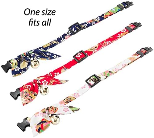 Necoichi Kimono Ribbon Cat Collar (White)