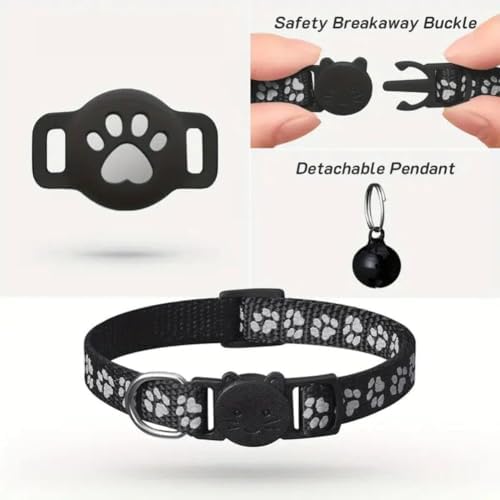 GPS Tracker Collar for Dogs/Cats, Rejustable Tractive GPS Cat Tracker with Real-Time Location, Fit for iOS and Android, Pet Tracker for Safety of Pets' Outdoor Activities (Pink White)