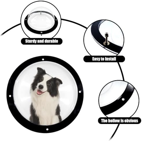 2 Pack Dog Fence Window, 12.4 Inch Clear Pet Dome, Transparent Plastic Pet Peek Window for Playground, Doggie Fence Domes, Supplies for Dog Cat Horse, 12.4 x 4.9 Inch (Clear)