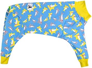 Dog Surgery Recovery Suit Female Male for Dogs After Surgery Medium Large Dogs Onesie Dog Pajamas Pjs Clothes (Yellow Shark, 30 (Chest 29.92 in | Backlength 19.69 in))