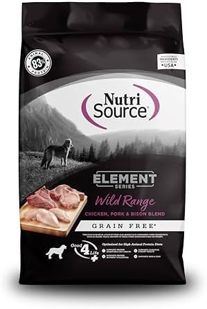 NutriSource Element Series Wild Range Grain Free Dog Food, Chicken, 24lb