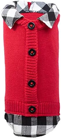 THE WORTHY DOG Sleeveless Pullover Pet Sweater,for Medium Dogs,Red