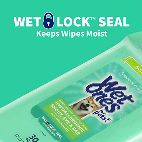 Wet Ones for Pets Extra Gentle Dog Wipes, Witch Hazel Scent, 30 Count