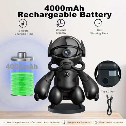 2K Indoor Camera Robot, 5G/2.4G WiFi Indoor Cameras for Home Baby Security