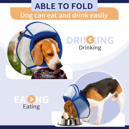 Allroaring Dog Cone, Soft Dog Cones for Dogs, Adjustable Doggie Cone Collar