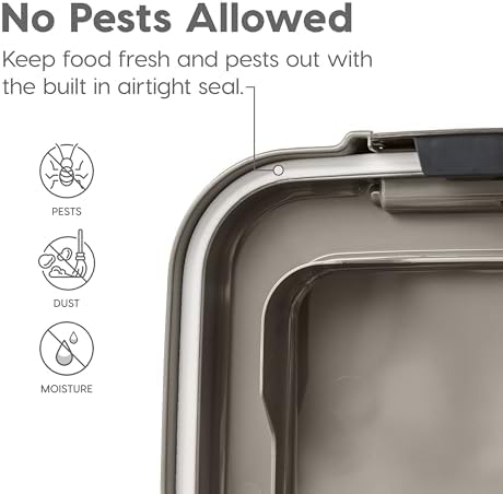 IRIS USA Dog Food Storage Container, Up to 30+11 lbs, Gray/Dark Gray