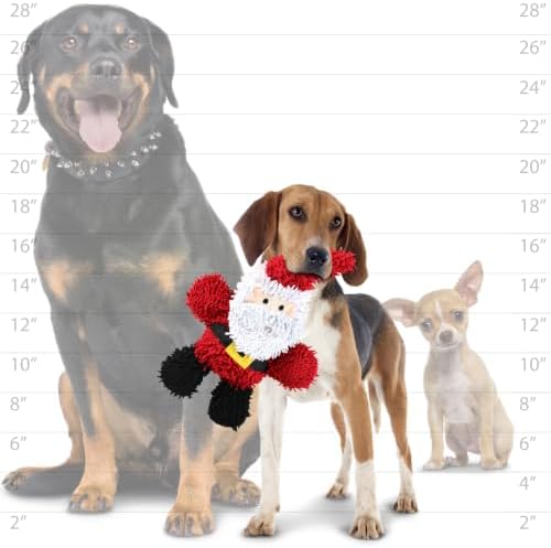 MIGHTY Tuffy Microfiber Medium Santa Ultra Durable Plush Dog Toy