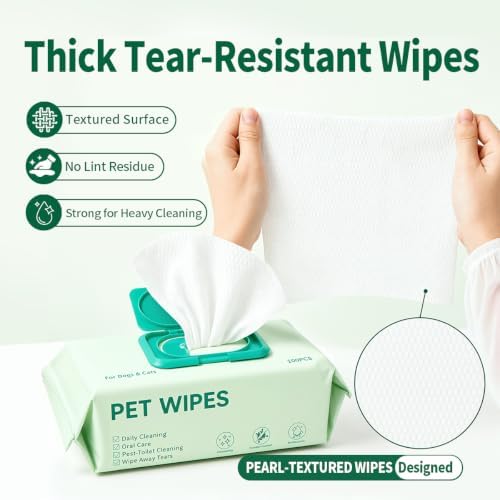 400 Count Pet Wipes, Plant-Based Hypoallergenic Dog Cleansing Wipes