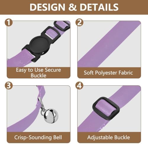 Girly Purple and Blue Ombre Easy to Clean Pet Collars 2 Pack Pet Collars for Cats