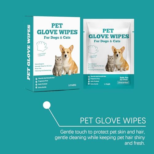 Dog Cleaning Gloves Wipes Pet Bathing Grooming Glove Wipes