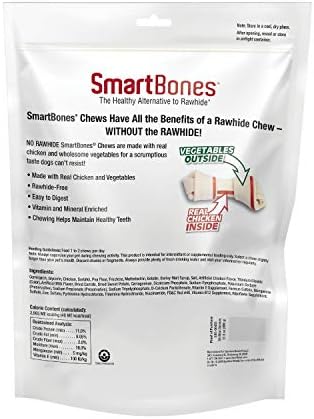 SmartBones Mini Bones with Real Chicken, Rawhide-Free Chews for Dogs, 56 Count (Pack of 2)