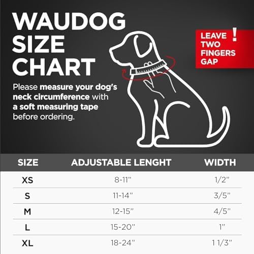WAUDOG Genuine Leather Dog Collar Adjustable Large Medium Small QR Code Tag