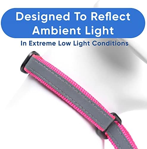 Pawtitas Customized Martingale Dog Collar Reflective Reflective Dog Collar Embroidered Personalized Name Phone Number Adjustable for Puppies Small Medium Large Size Dogs Small Pink