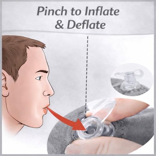 Inflatable Dog Cone Collar Alternative – Soft Recovery Donut E-Collar for Small, Medium, and Large Dogs & Cats After Surgery (Grey, L [18"-24"])
