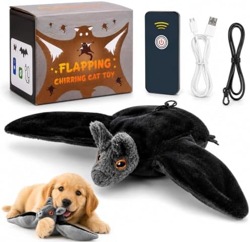 Flying Bat Dog Toy, Interactive Pet Toy that Flaps and Flies, Keeps Dogs Active and Engaged, Indoor Exercise Chase Toy for Puppies and Adult Dogs (Bat)