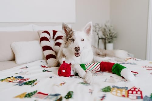 ZippyPaws Christmas Caterpillar Dog Toy - Stuffed Animals for Small & Medium Dogs & Puppies, Plush Interactive Squeaky Toys, Stocking Stuffer Gifts for Pets