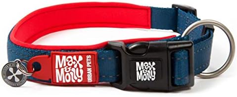 Max & Molly Matrix Smart ID Dog Collar, Ultra Comfortable Sport Dog Collar with Reflective Stitching & Lost Pet Protection, Red Extra Small